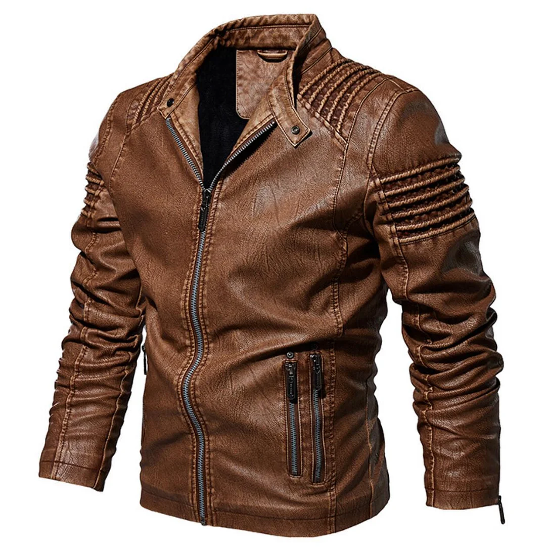 Men's outdoor fashion leather jacket / [viawink] /