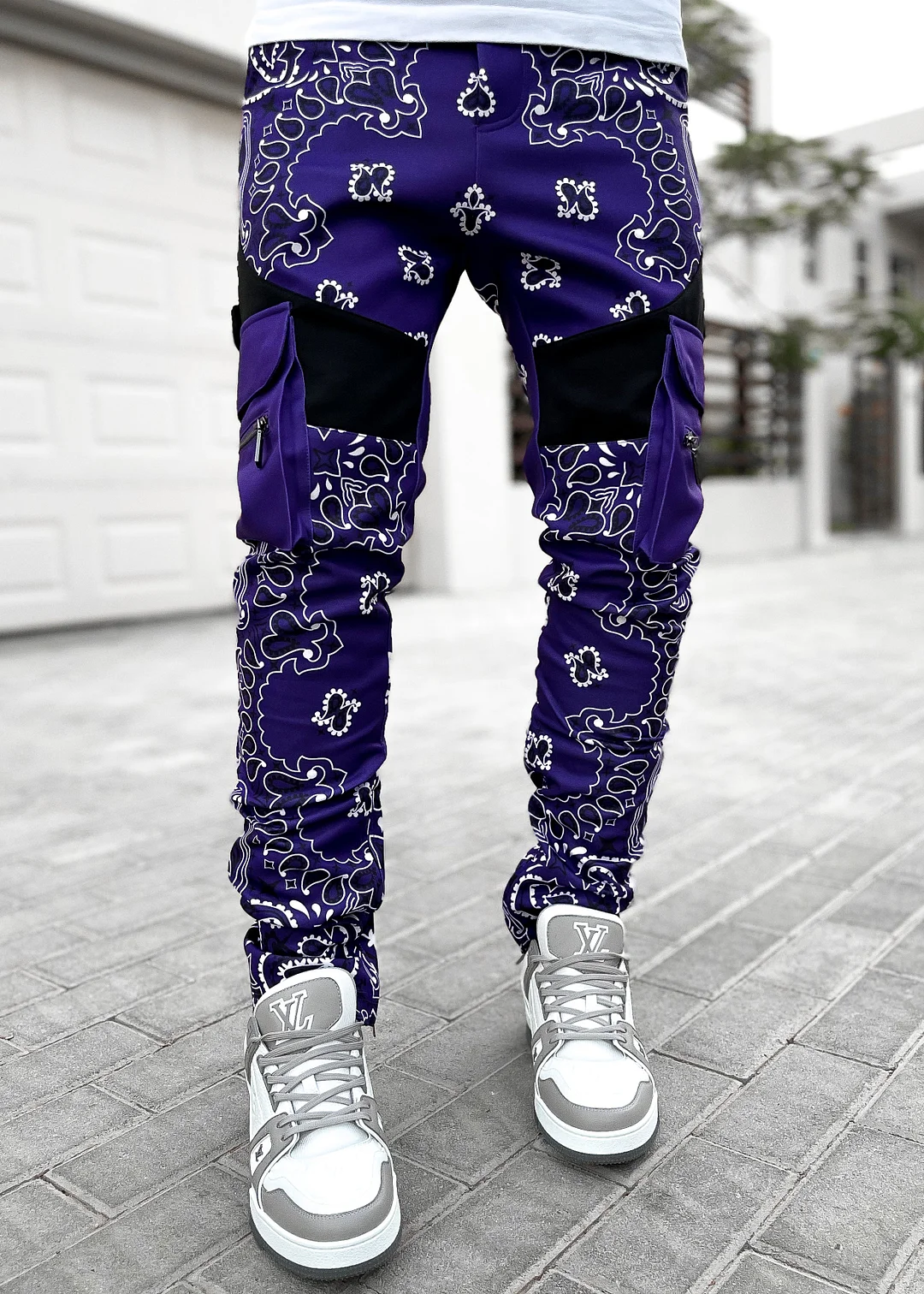Electric Purple Paisley Track Pants