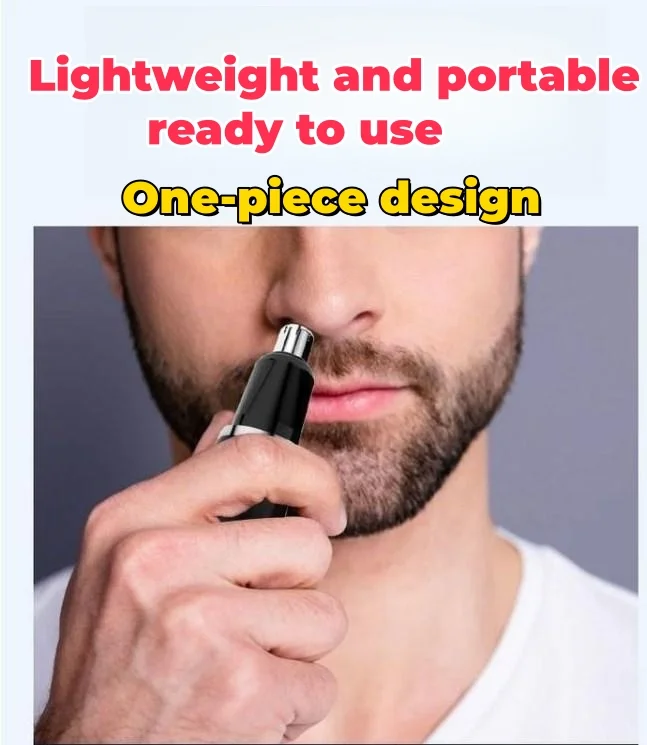 Electric nose hair trimmer rechargeable cleans nostrils and removes