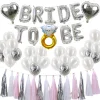 BRIDE TO BE Wedding Bridal Shower Aluminum Film Latex Balloons Tassels Rose Gold Bridal Party Wall Decoration Package