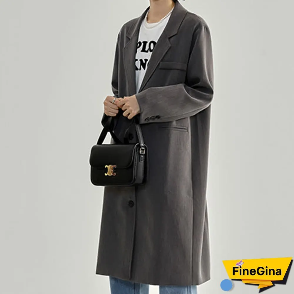 Chic Long Pocket Blazer Embroidered Lapel Dress Two Pieces