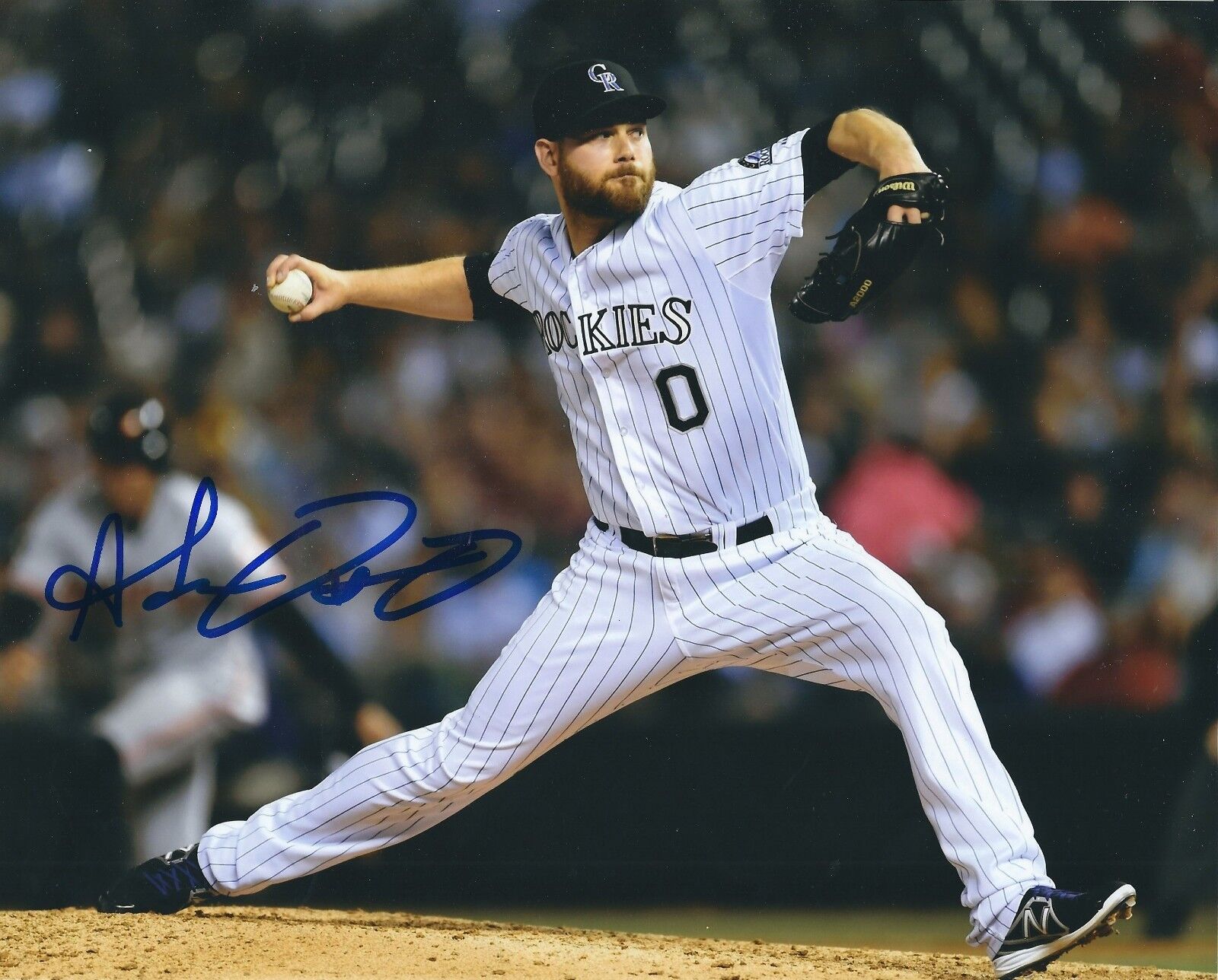 Autographed 8x10 BROOKS POUNDERS Colorado Rockies Photo Poster painting - COA