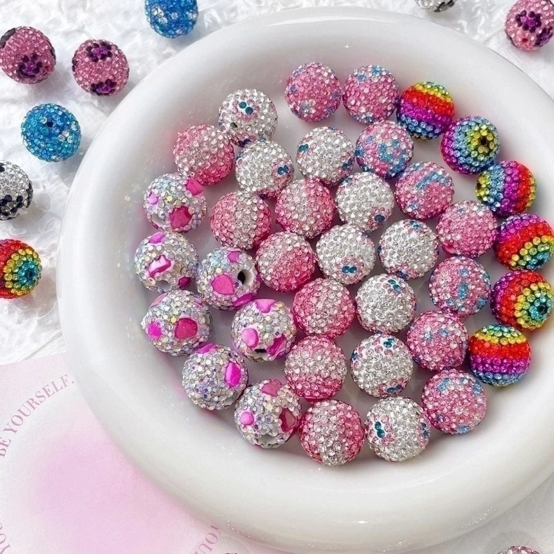 1 Piece Diameter 16mm Hole 2~2.9mm Copper Rhinestones Round Beads