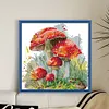 Red Mushroom In Grass-14CT Stamped Cross Stitch 21*21cm/8.27*8.27in tapestrymarket