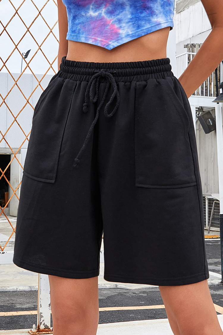 Casual Solid Split Joint Pocket Straight Wide Leg Solid Color Bottoms