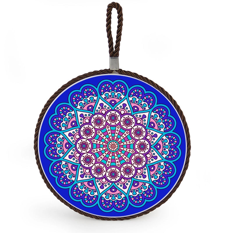 Factory Supply Thermal Transfer Printing 17cm Mandala Ceramic Heat Insulation Pot Mat Home Pot Mat European Style