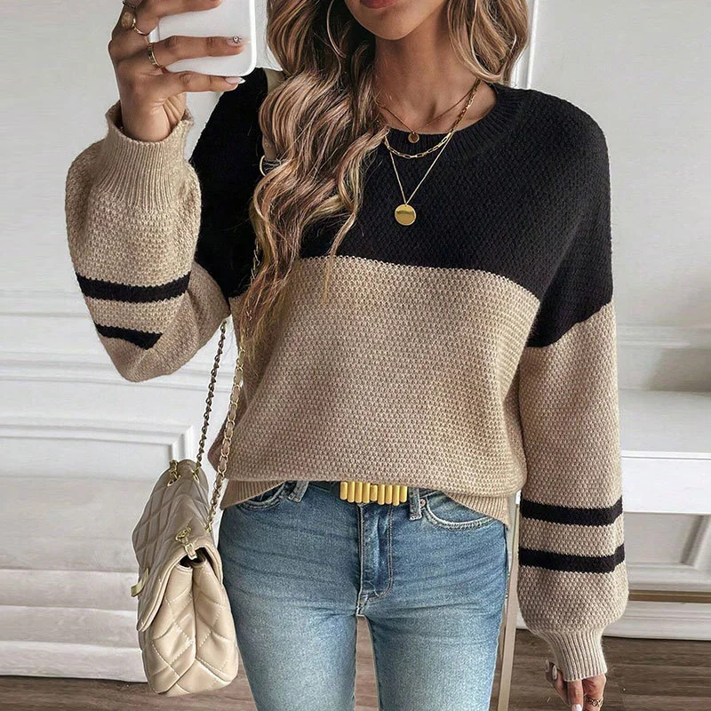 Athvotar Athvotar Yang Autumn New Long-Sleeved Round-Neck Sweater Casual Set Of Women's Clothing Knitted Jersey Women