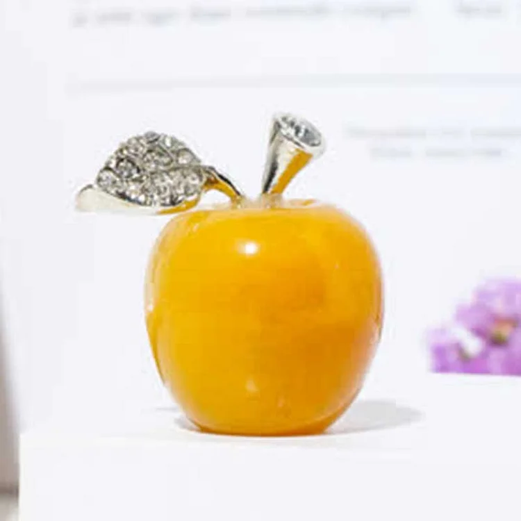 Peace Fruit Apple Gemstone Decoration| Yellow Jade