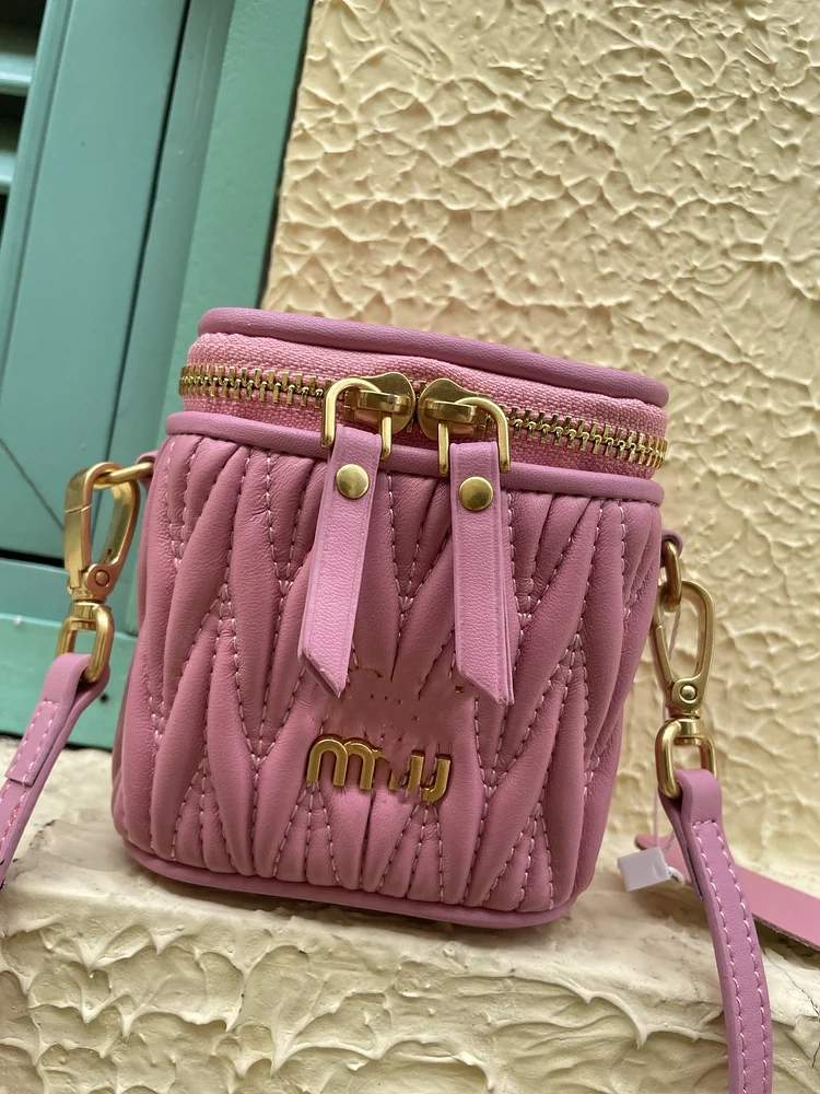 Mini Fashion Bucket Handbags Women's 2024 Spring Summer New Cute One Shoulder Bags Sweet Girls Chain Crossbody Bag