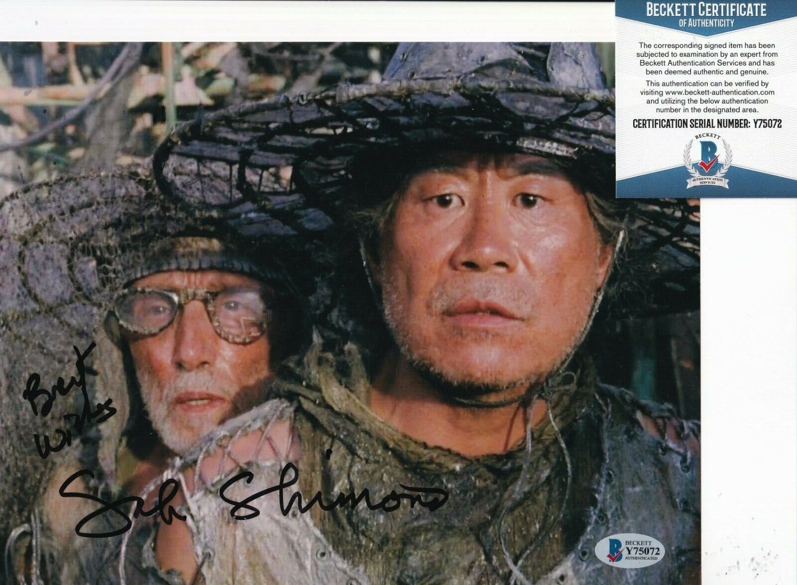 SAB SHIMONO signed (THE X-FILES) Gung Bituen 8X10 Photo Poster painting BECKETT BAS Y75072