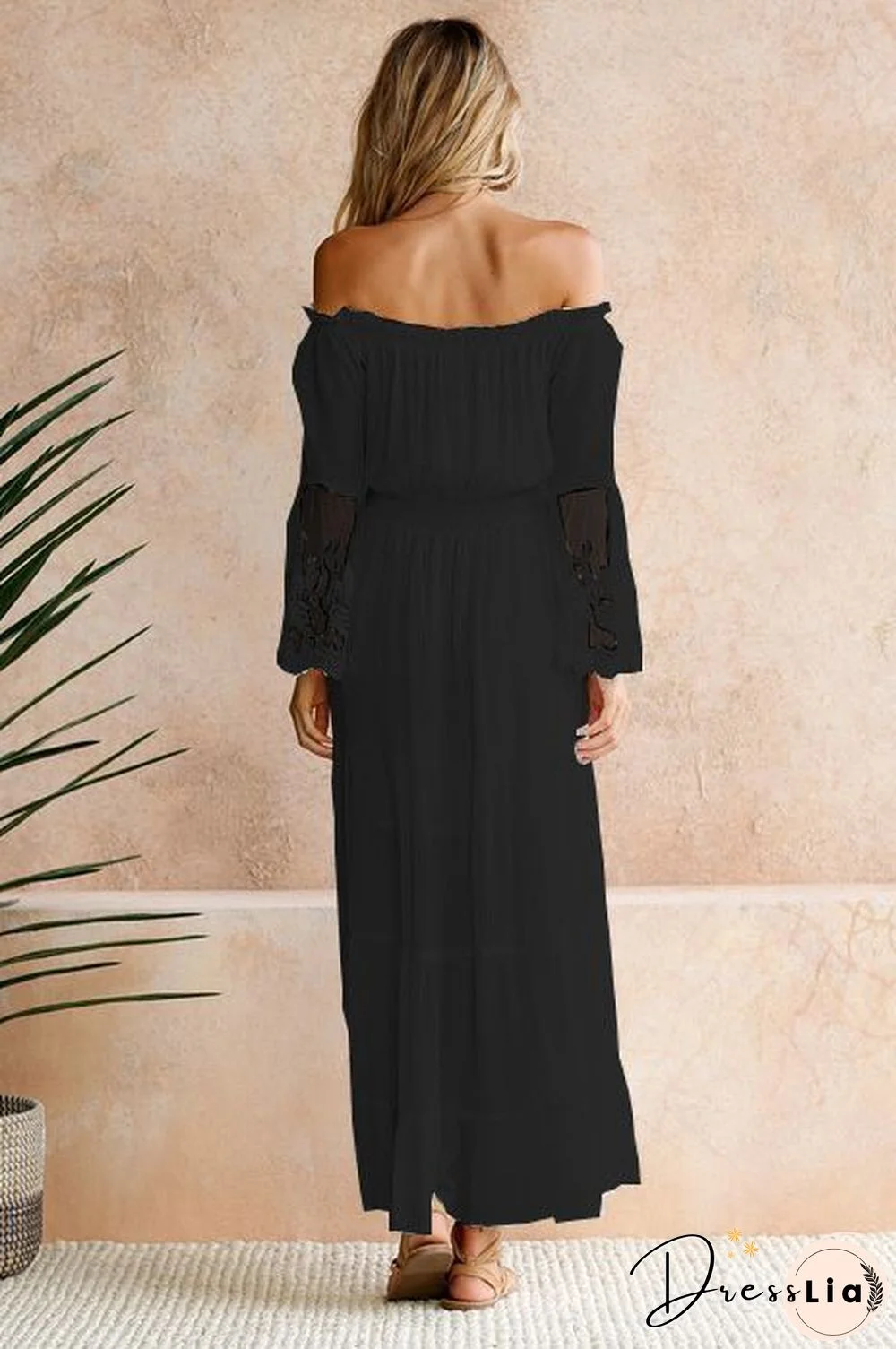 Women's Dress with Straight Neck Lace Stitching Dress White Dresses