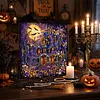 Kit de peinture en diamant &agrave; cadre de cottage d&rsquo;Halloween 25x25cm