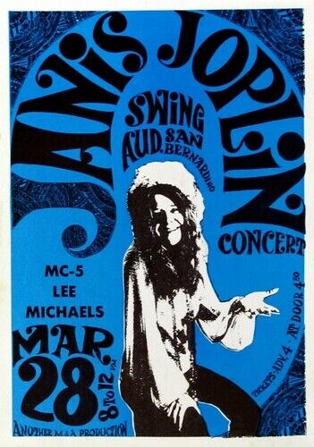 JANIS JOPLIN POSTER - LIVE IN CONCERT 2 - Photo Poster painting QUALITY INSERT -  POSTAGE!