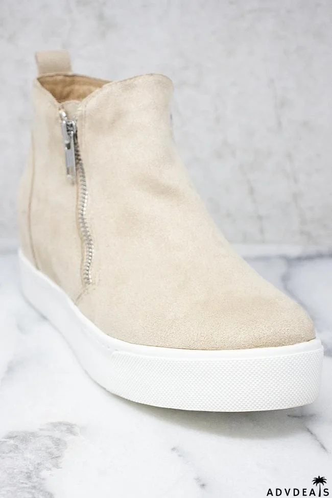 Side Zipper Wedge Sneaker