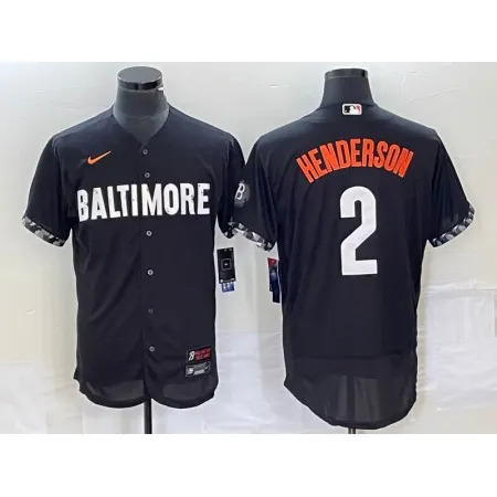Youth Baltimore Orioles #2 Gunnar Henderson Black 2023 City Connect Flex Base Stitched Baseball Jersey