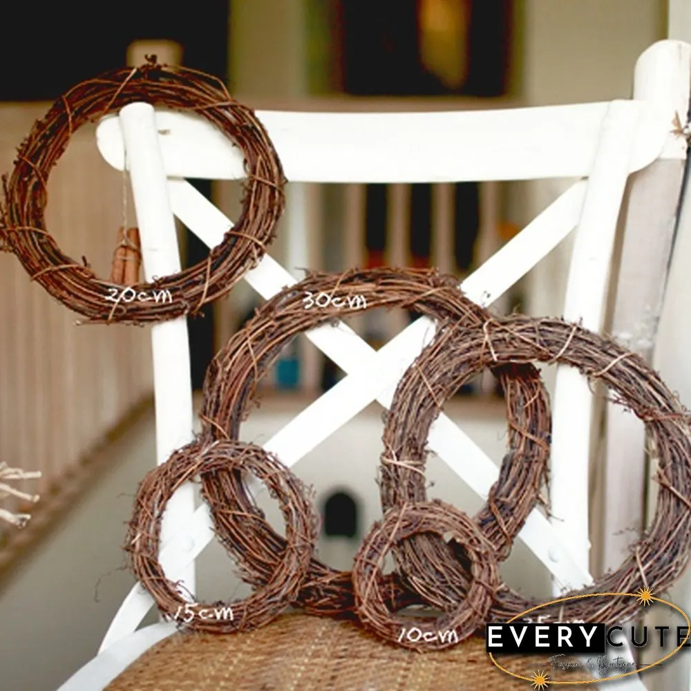 Christmas Retro Wreath Natural Dried Rattan Garland Hang 1Pcs Rural Xmas Decor