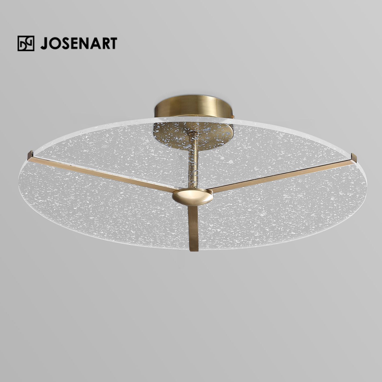 Glass Shade Snowflake Round Ceiling Light JOSENART Josenart