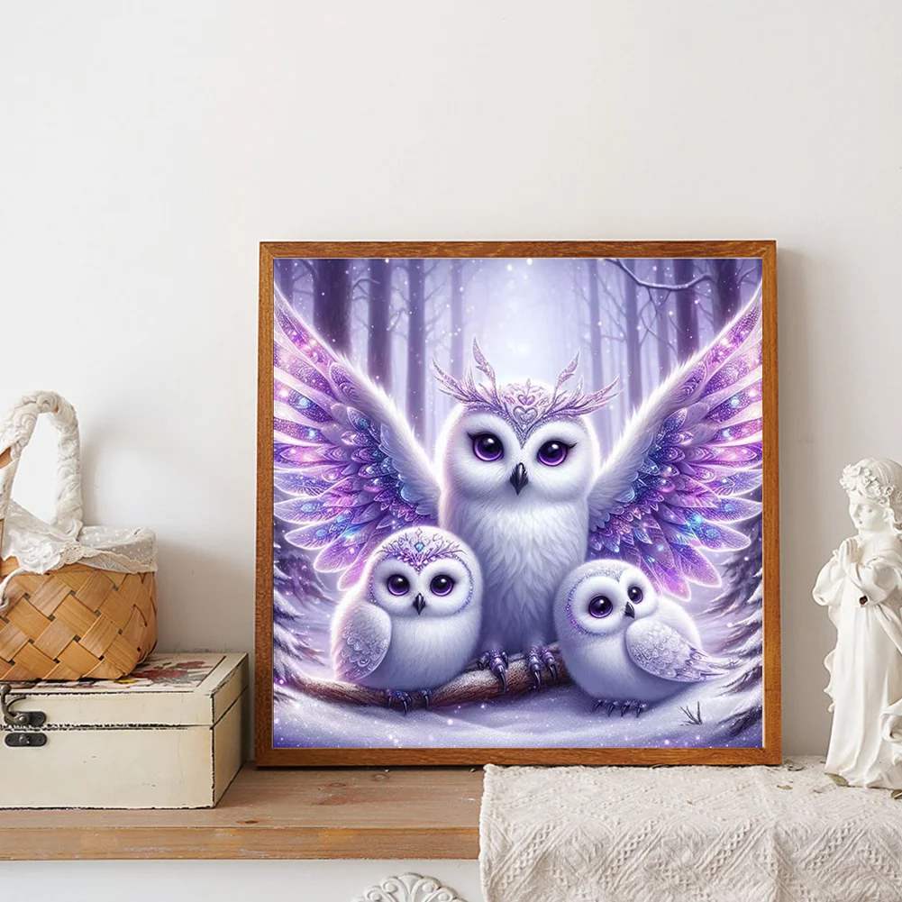 Diamond Painting - Full Round Drill - Shining Owl(Canvas|30*30cm)