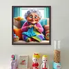 Grandma Knitting A Sweater-11CT Stamped Cross Stitch 50*50cm/19.69*19.69in