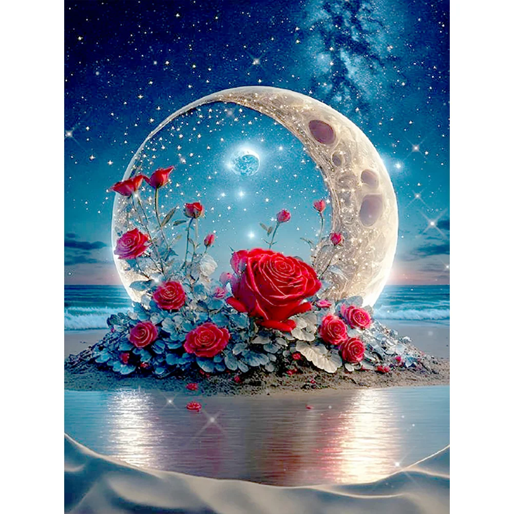 Diamond Painting Kit, 30 X 40cm Bright Moon Diamond Painting Kits