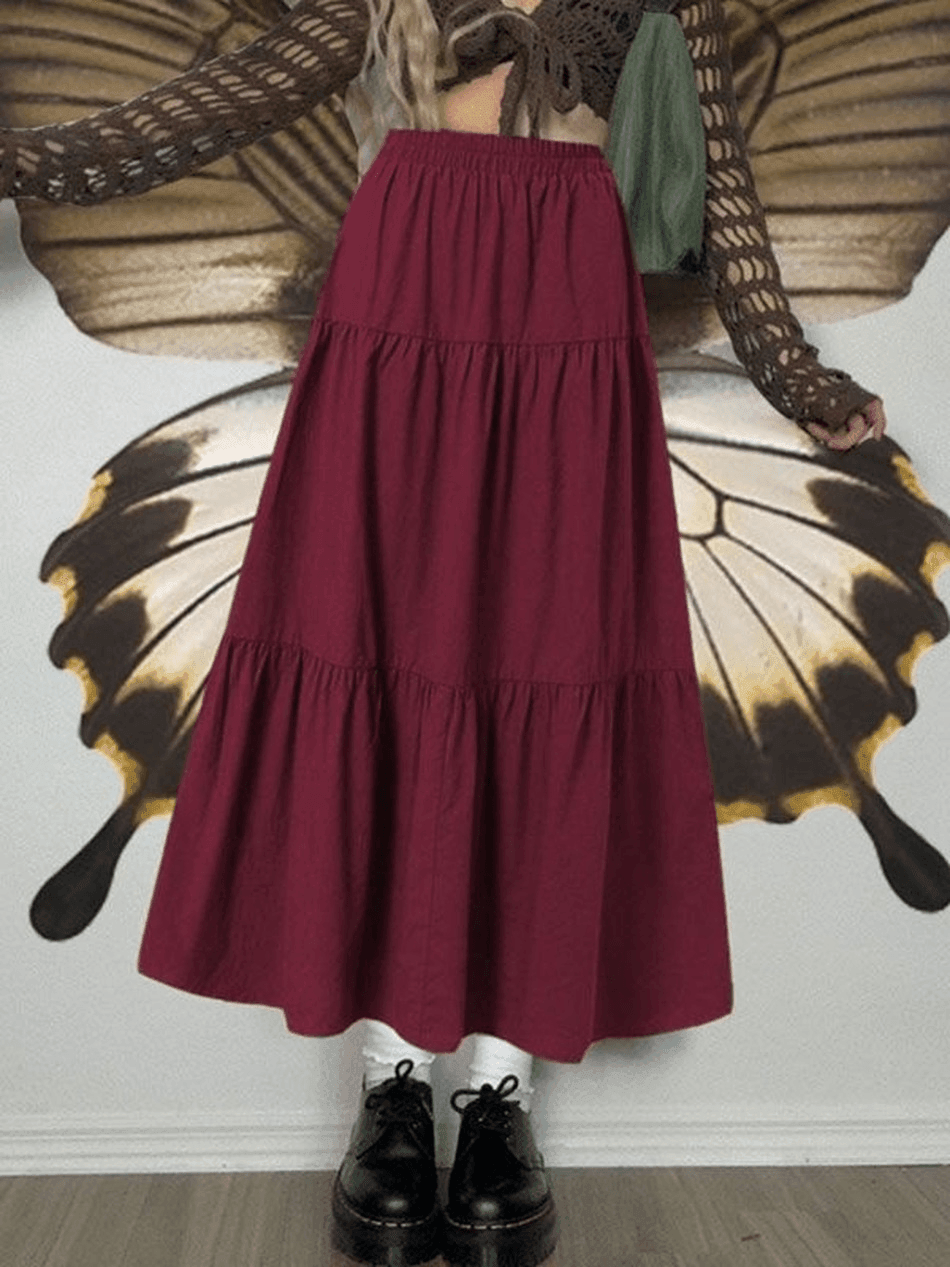 Brownm Fairy Tiered Maxi Skirt