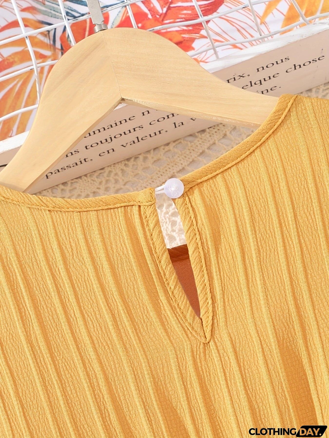 Lace Waistband Embroidery Round Neck Flounce Sleeve Dress