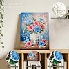 (20x30cm)DIY Flower Vase Framed Handmade Pearl Painting Art Craft Kit Living Home Decor