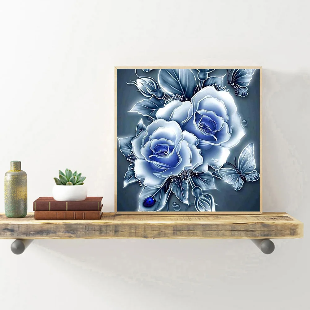 Diamond Painting - Full Round Drill - Blue Rose(30*30cm)