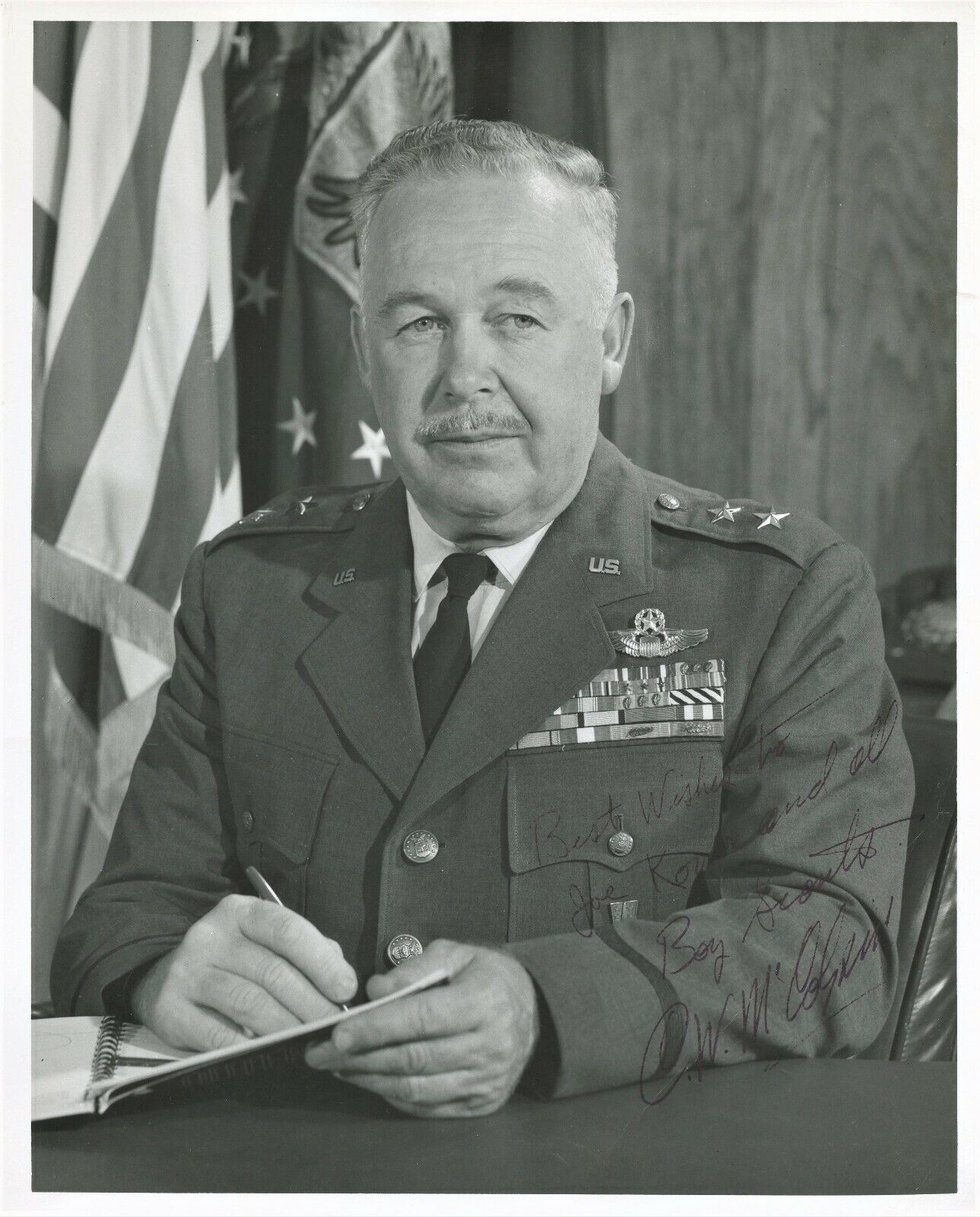 MAJ. GENERAL CARROLL W. McCOLPIN Signed Photo Poster painting