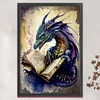 Retro Poster - Dragon Reading A Book-11CT Stamped Cross Stitch 40*60cm(Big Size)