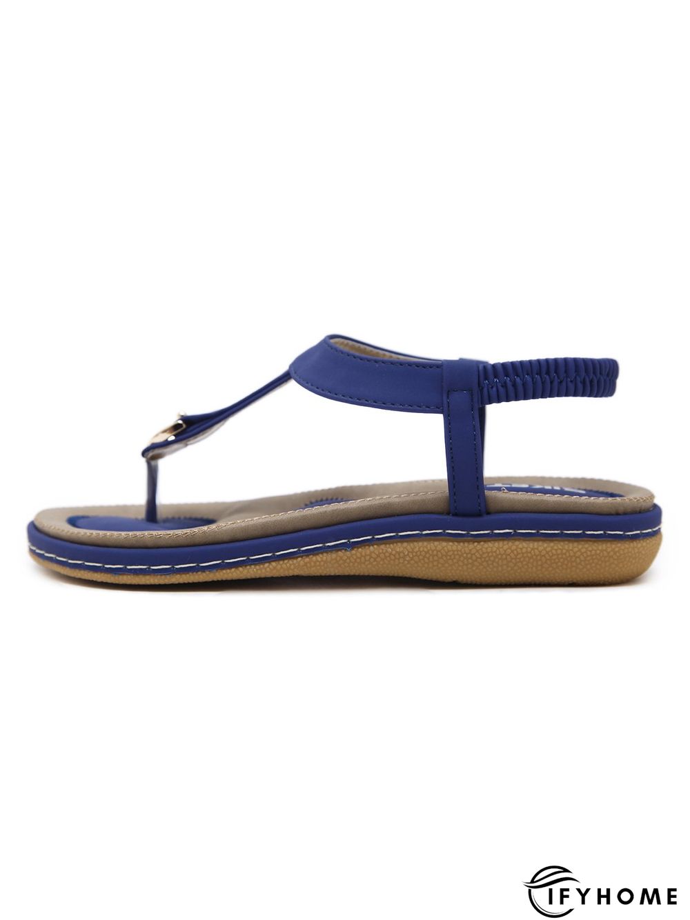 Women's Beach Metal Buckle Trim Flip-On Sandals | IFYHOME