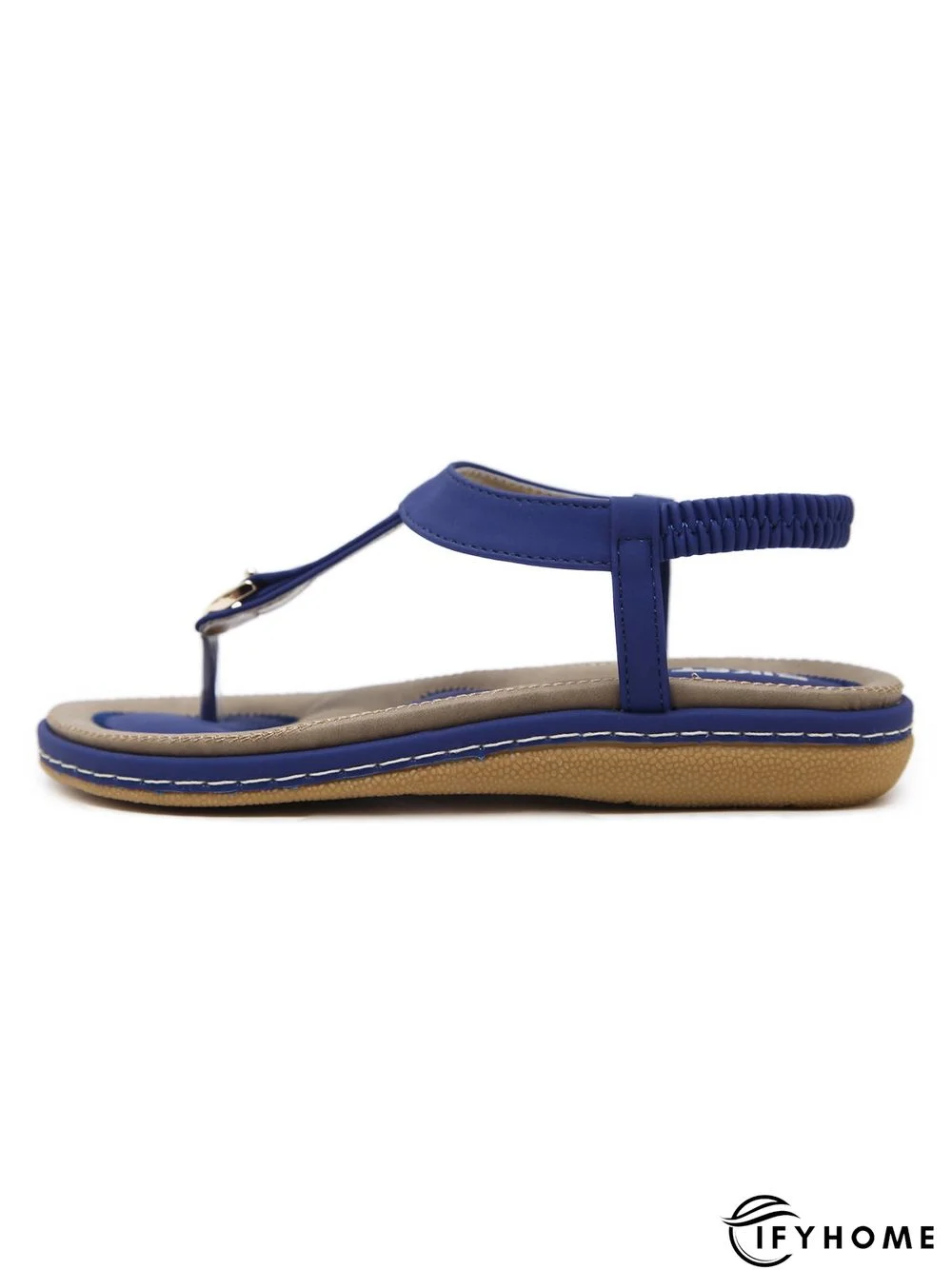 Women's Beach Metal Buckle Trim Flip-On Sandals | IFYHOME