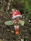 Mushroom Gnome Elf Ornaments Resin Miniature Fairy Figurine for Home Decorations