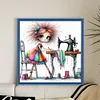 (Stamped/Counted) Sewing Machine Girl-11CT Cross Stitch 40*40cm/15.75*15.75in