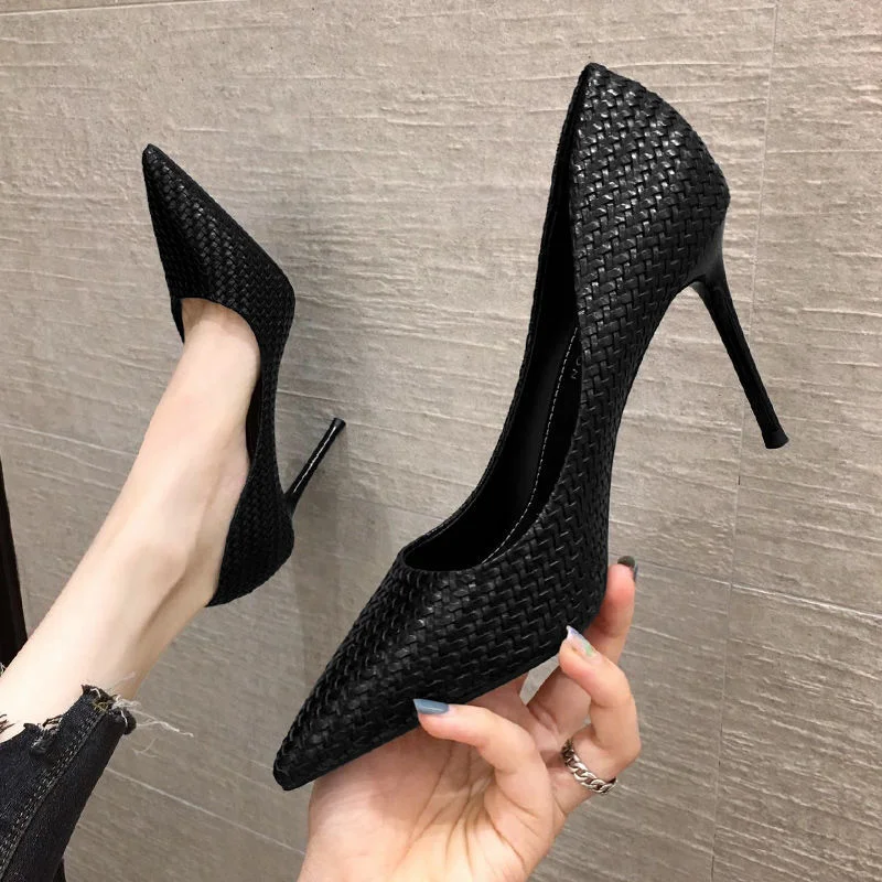 Qengg Light Luxury Patent Leather High Heels 2021 Fashion Pointed Stiletto Pumps Women Party Night Club Sexy Shoes