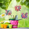 (US Local)6Pcs Diamond Painting Kits Garden Stakes Diamond Art Kits (Flower Hummingbird)