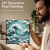 (25x25cm)DIY Wave Framed Handmade Pearl Painting Art Craft Kit Living Home Decor