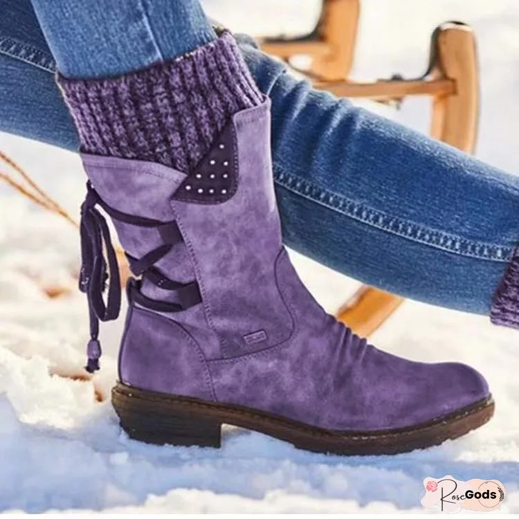 Women's Retro Style Casual Rivet Boots