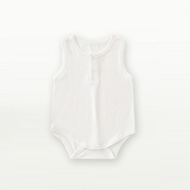 Baby Newborn Solid Color Sleeveless Bodysuit