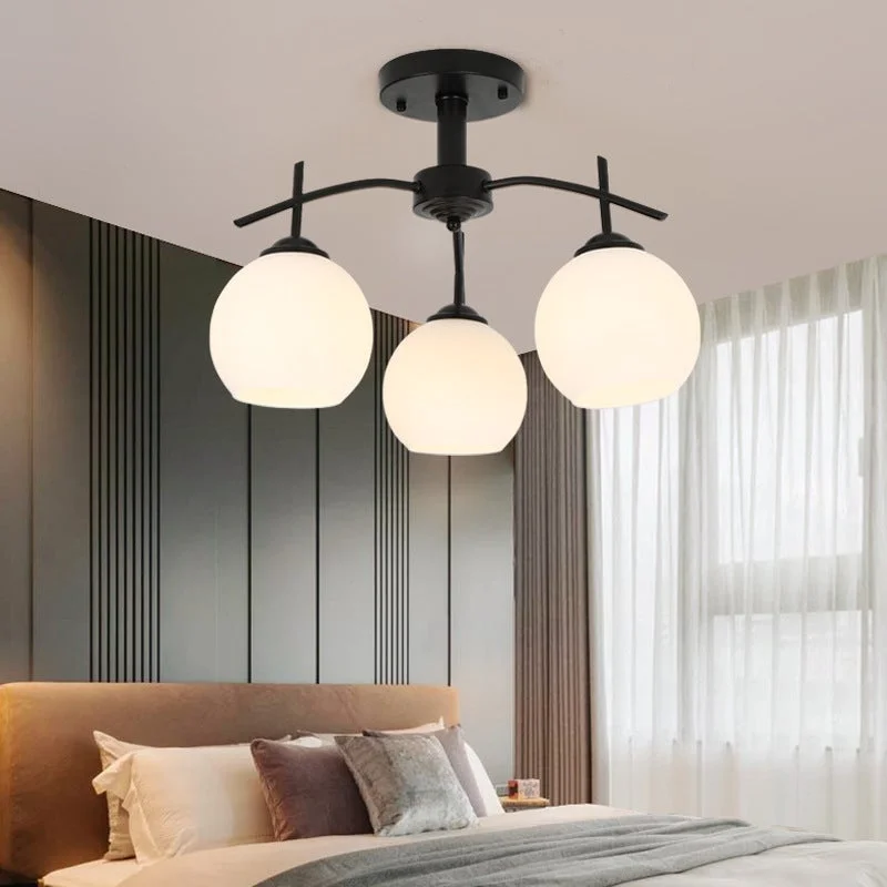 Modern Simple Wrought Iron Bedroom, Living Room, Chandelier, Study Room, Dining Room Lamps