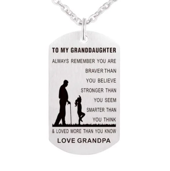 Mayoulove To My Granddaughter Love Grandpa Necklace-Mayoulove