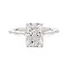 14K White Gold 3.5ct Radiant Cut Lab Diamond Hidden Halo Ring