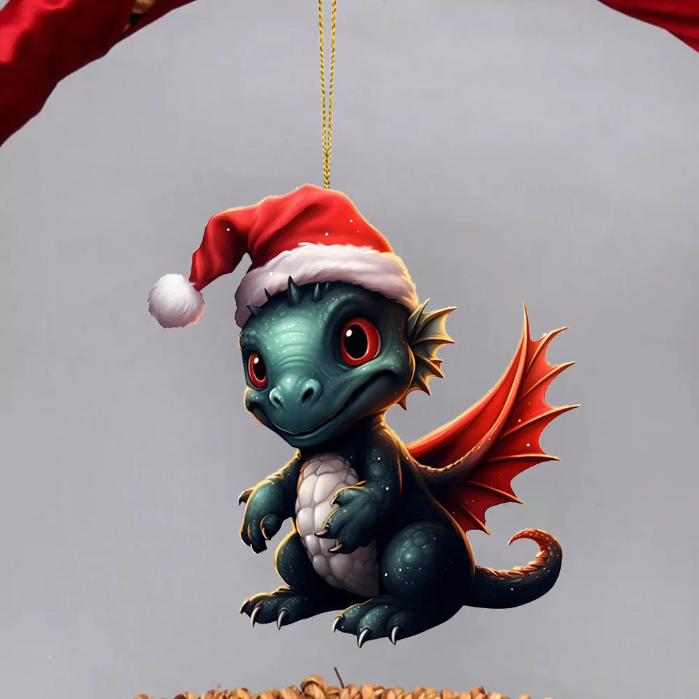 Statue Of Baby Dragon Acrylic Handmake Dinosaur Figurines Cartoon (Dark Grey)