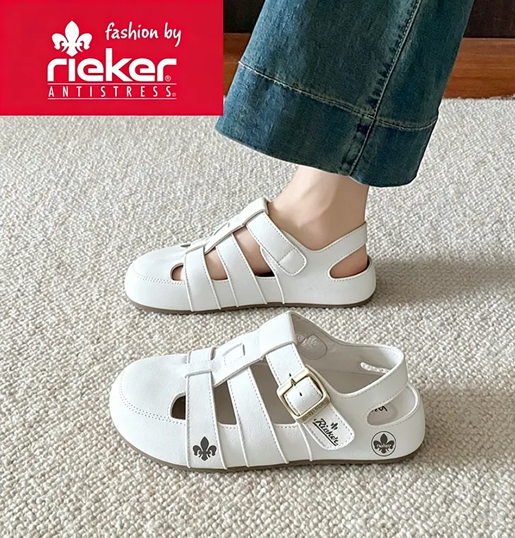 Elegantni ženski sandali Rieker z zaprtimi prsti &ndash; nudili vam bodo udobje v milih poletnih dneh.