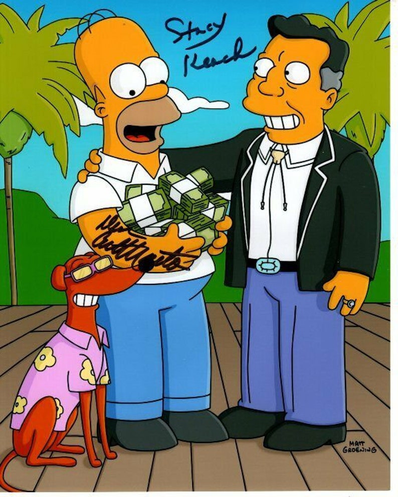 Stacy keach & dan castellaneta signed autographed the simpsons Photo Poster painting