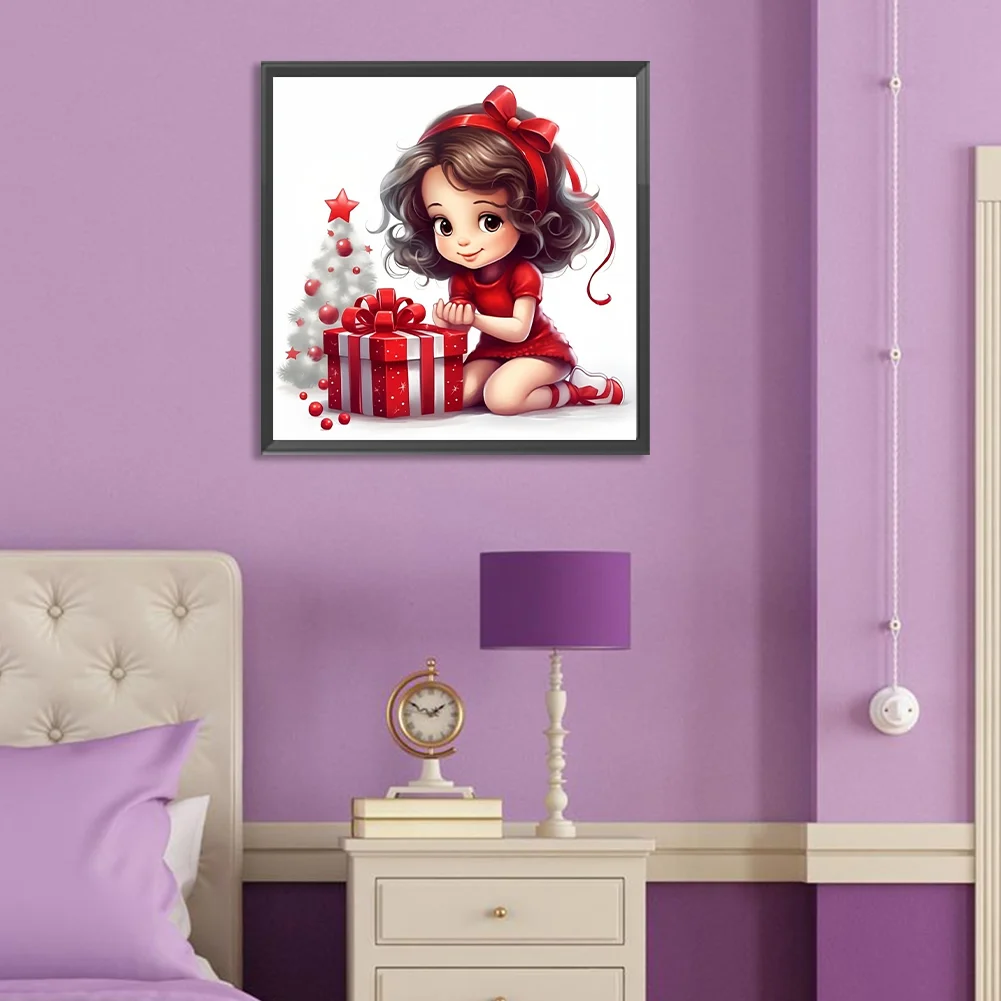 Full Round Diamond Painting 30*30cm - Gift Little Girl