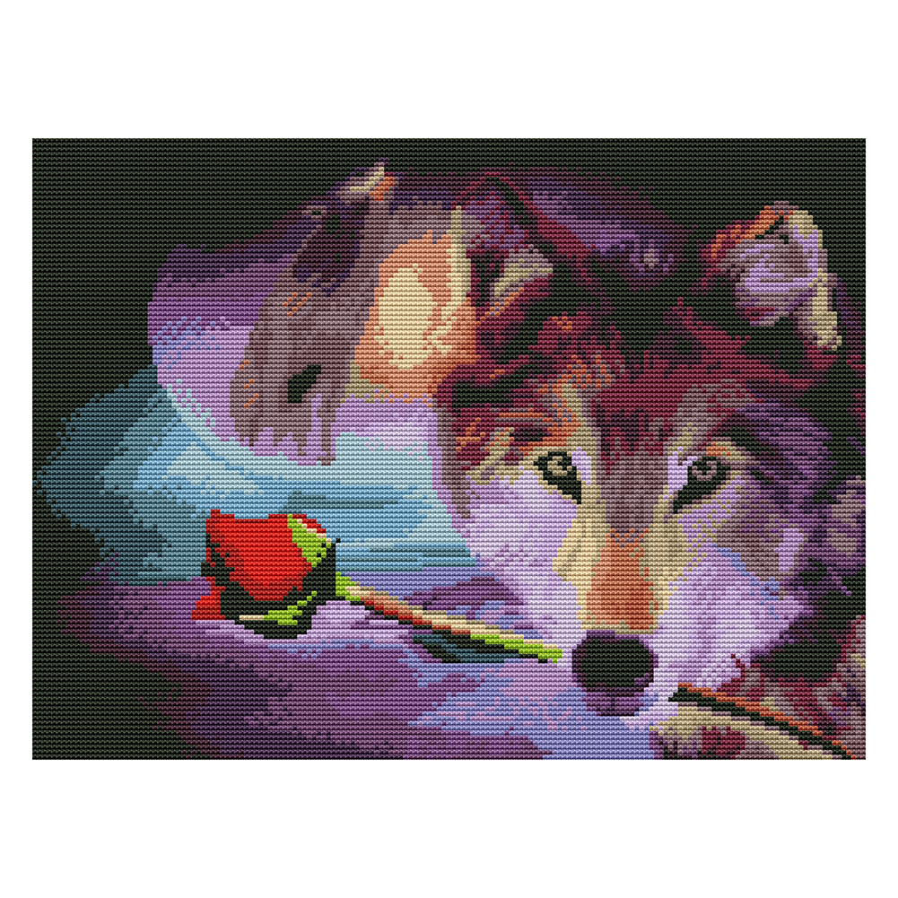 

Wolf - 11CT Stamped Cross Stitch - 36*46CM, 501 Original