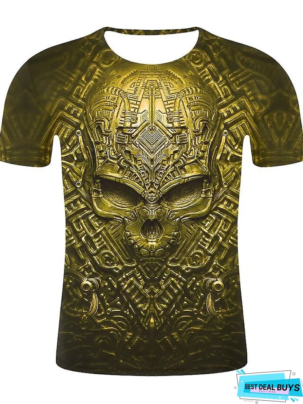 Men's T-Shirt Graphic 3D Skull Plus Size Print Short Sleeve Daily Tops Streetwear Exaggerated Round Neck