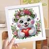 5D DIY Partial Special Shaped Drill Diamond Painting Kit Bear Decor With Frame Kit 18x18cm