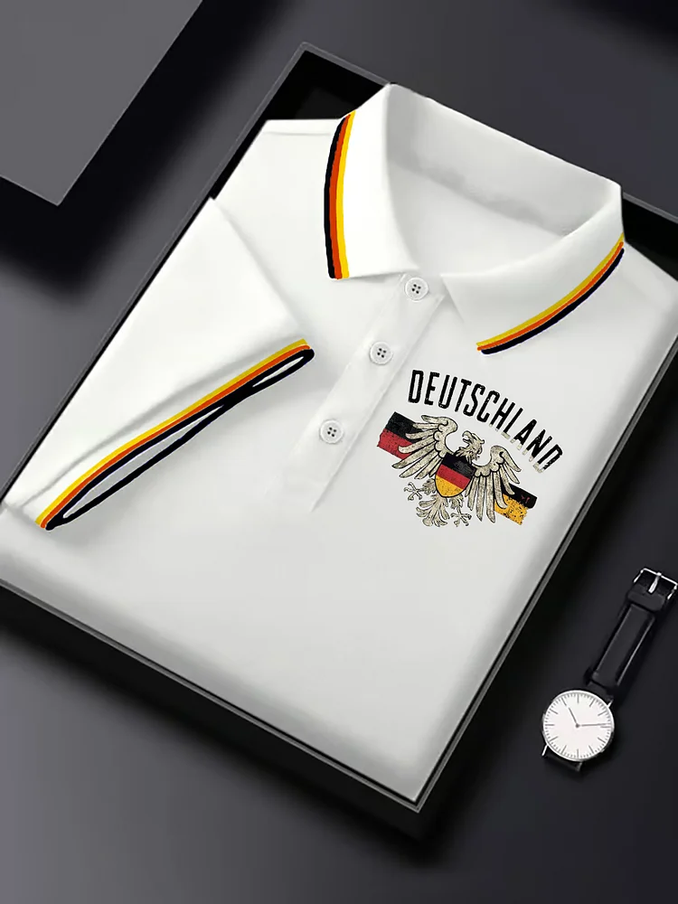Men's Deutschland German Flag Printed Short Sleeve Hemd und Shorts Shirt